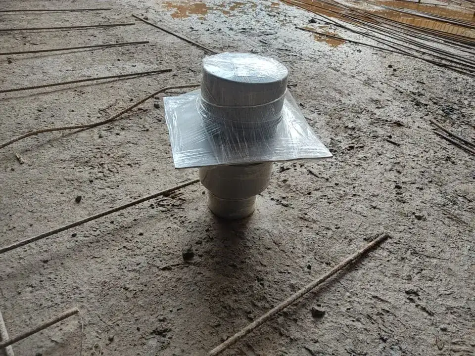 160mm PVC pressure relief valve installed at canal lining construction site